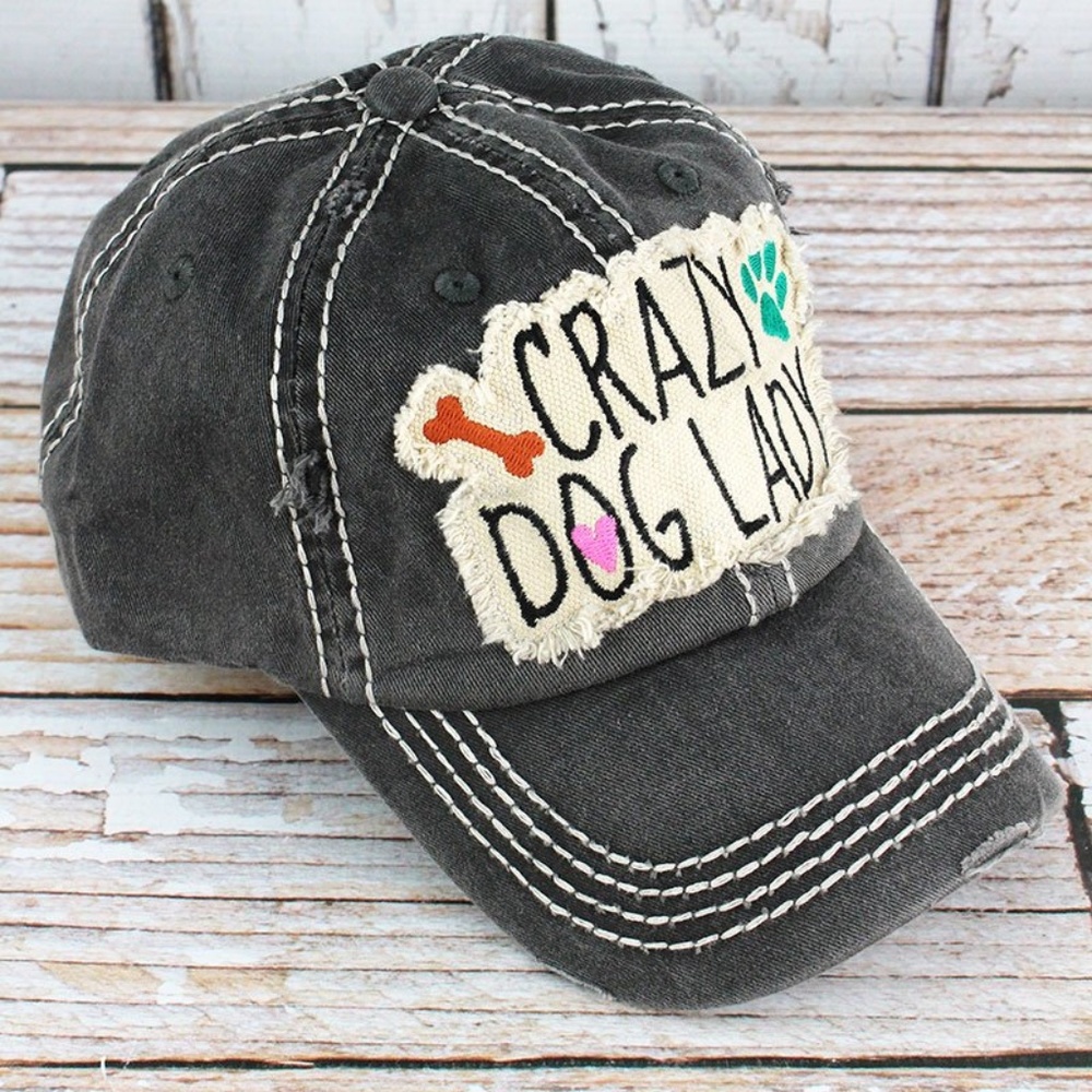 NWT Distressed Crazy Dog Lady Cap - Picture 2 of 3